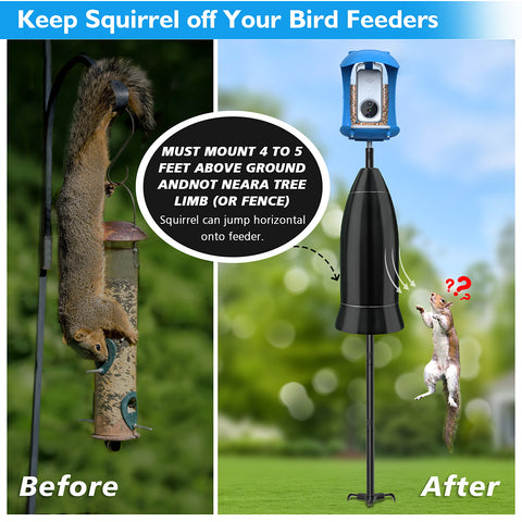 Birddock Anti -pine baffle-Adaptation of smart bird feeder pole fit